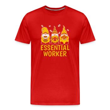 Essential Worker - Männer Premium Bio T-Shirt - Rot - Vorne - Damien (186cm)