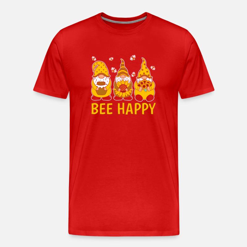 Bee Happy - Männer Premium Bio T-Shirt - Rot
