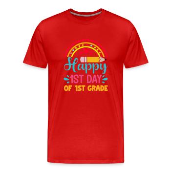 Happy Last Day Of 1st Grade Shirt Graduation Teach - Men's Premium Organic T-Shirt - red - Front - Damien (186cm)
