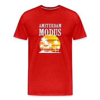 Amsterdam Modus - Männer Premium Bio T-Shirt - Rot - Vorne - Damien (186cm)