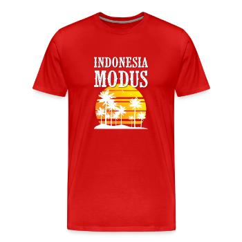 Mode Indonésie - T-shirt bio Premium Homme - rouge - Devant - Damien (186cm)