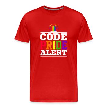 Code Pride Alert Bisexual Lesbian Love Asexual Tra - Männer Premium Bio T-Shirt - Rot - Vorne - Damien (186cm)