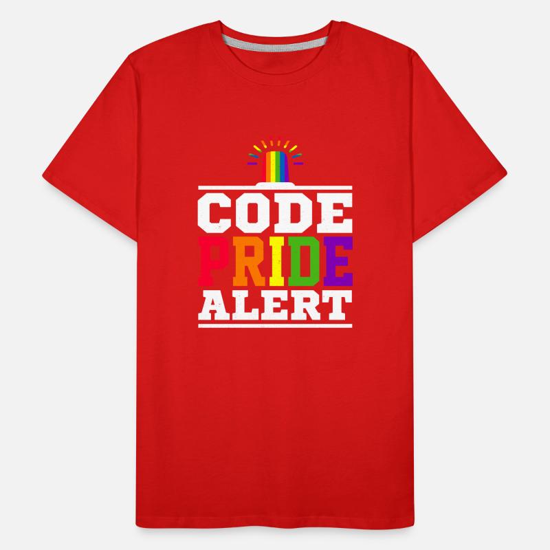 Code Pride Alert Bisexual Lesbian Love Asexual Tra Männer Premium Bio T-Shirt