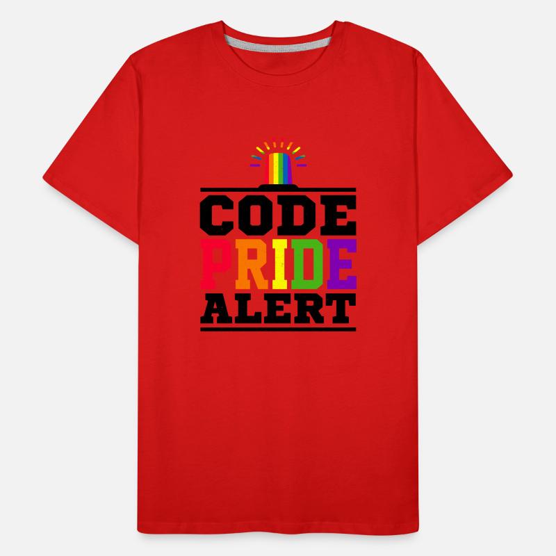 Code Pride Alert Bisexual Lesbian Love Asexual Tra Männer Premium Bio T-Shirt