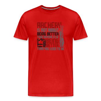 Arc Archer Archer Vintage Archer - T-shirt bio Premium Homme - rouge - Devant - Damien (186cm)