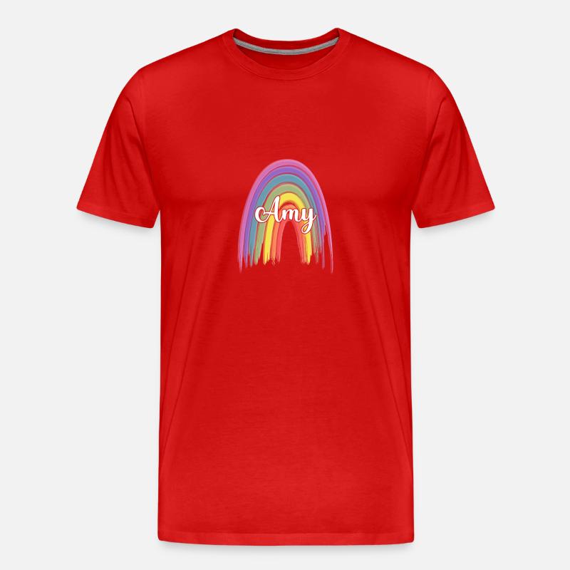 ADALYN Rainbow Cursive - Männer Premium Bio T-Shirt - Rot