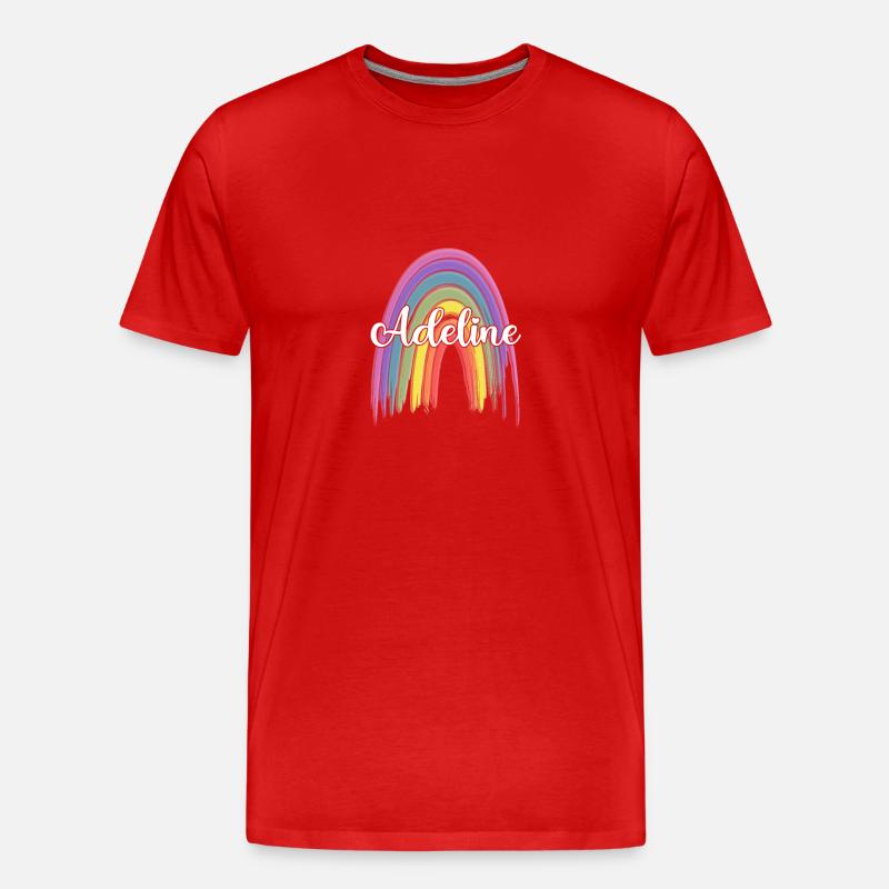 ADELINE Rainbow Cursive - Männer Premium Bio T-Shirt - Rot