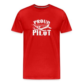 Fier pilote de petit avion jet avion léger - T-shirt bio Premium Homme - rouge - Devant - Damien (186cm)