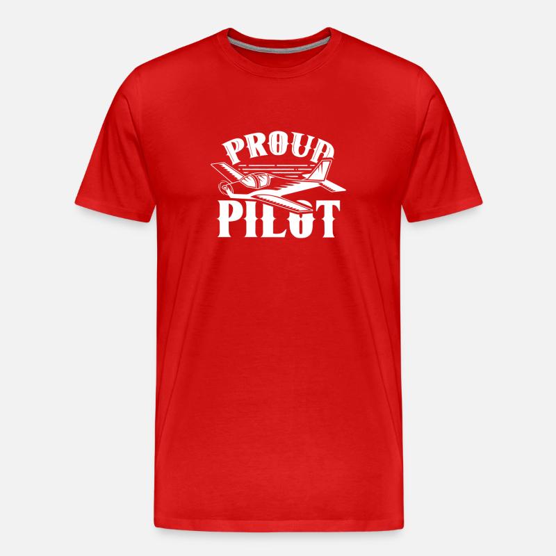 Stolzer Pilot Kleinflugzeug Jet Leichtflugzeug - Männer Premium Bio T-Shirt - Rot