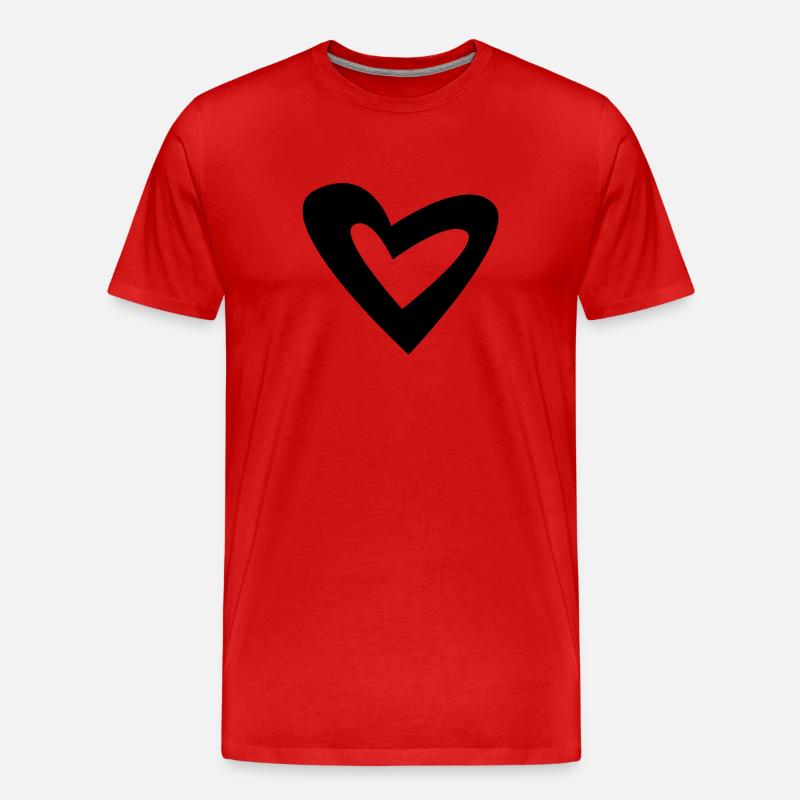 Herz - Männer Premium Bio T-Shirt - Rot