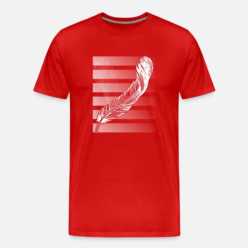Federn - Männer Premium Bio T-Shirt - Rot