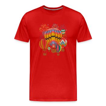 Ballonfahrt Feuerwerk Ballon Pilot Heißluftballon - Männer Premium Bio T-Shirt - Rot - Vorne - Damien (186cm)