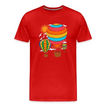 Ballon Fliegen Ballonfahrt Geschenk Heißluftballon - Männer Premium Bio T-Shirt - Rot - Vorne - Damien (186cm)