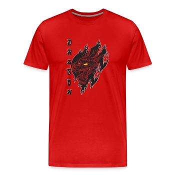 Dragon - Männer Premium Bio T-Shirt - Rot - Vorne - Damien (186cm)