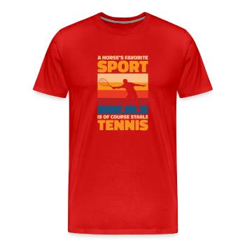 Joueur de tennis Raquette de tennis Balle de tennis - T-shirt bio Premium Homme - rouge - Devant - Damien (186cm)