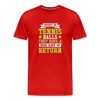 Joueur de tennis Raquette de tennis Balle de tennis - T-shirt bio Premium Homme - rouge - Devant - Damien (186cm)