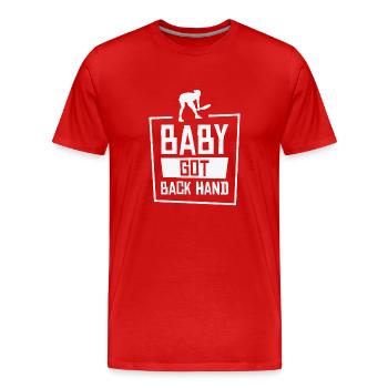 Joueur de tennis Raquette de tennis Balle de tennis - T-shirt bio Premium Homme - rouge - Devant - Damien (186cm)