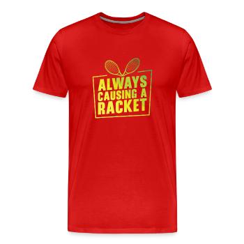 Joueur de tennis Raquette de tennis Balle de tennis - T-shirt bio Premium Homme - rouge - Devant - Damien (186cm)