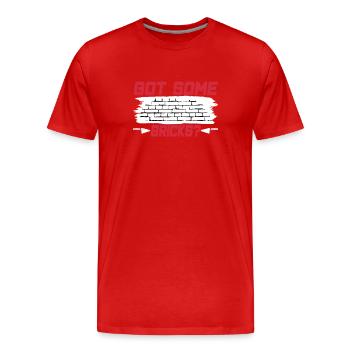 Avez-vous quelques briques? Artisans maçons - T-shirt bio Premium Homme - rouge - Devant - Damien (186cm)
