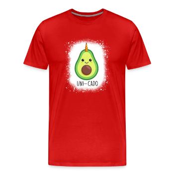 Uni-Cado die etwas andere Avocado - Männer Premium Bio T-Shirt - Rot - Vorne - Damien (186cm)
