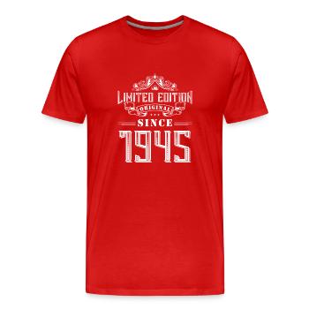 1945 limited edition - Men's Premium Organic T-Shirt - red - Front - Damien (186cm)