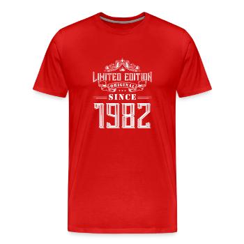 1982 limited edition - Men's Premium Organic T-Shirt - red - Front - Damien (186cm)