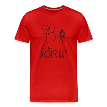 Archery Bow Archer Vintage Archer - Männer Premium Bio T-Shirt - Rot - Vorne - Damien (186cm)
