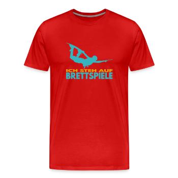 Ich steh auf Brettspiele. Wakeboard Lifestyle - Männer Premium Bio T-Shirt - Rot - Vorne - Damien (186cm)