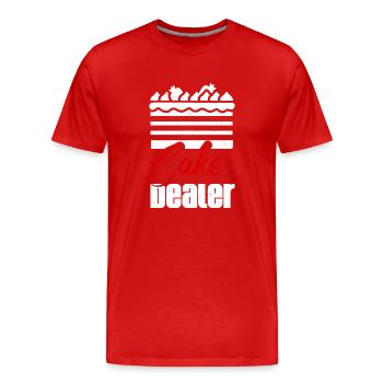 Cake Dealer Biscuit Dealer Baker Pastry Lover - Men's Premium Organic T-Shirt - red - Front - Damien (186cm)