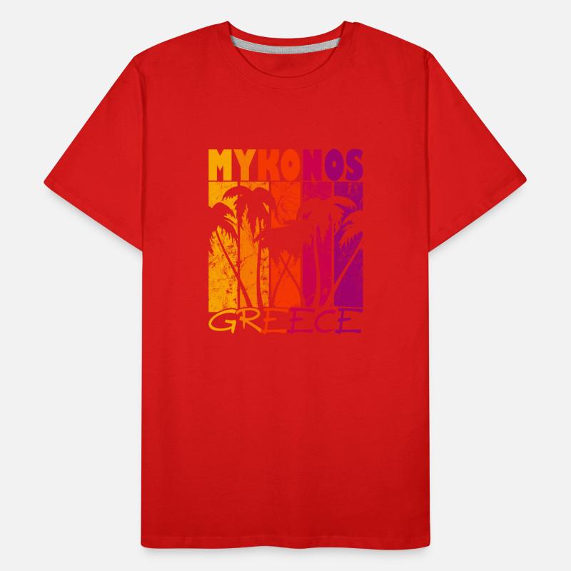 Mykonos Grèce Coucher de soleil T-shirt bio Premium Homme