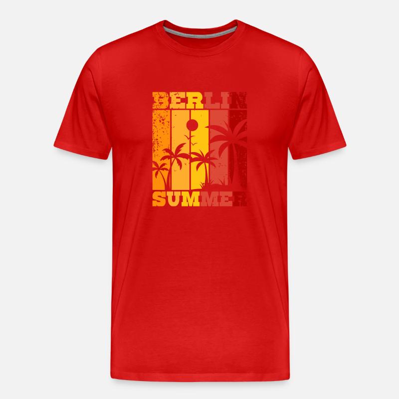 Berlin Summer - Männer Premium Bio T-Shirt - Rot