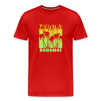 Exuma Bahamas - Männer Premium Bio T-Shirt - Rot - Vorne - Damien (186cm)