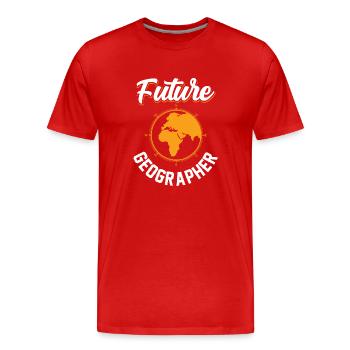 Futur étudiant en géographie Géographie - T-shirt bio Premium Homme - rouge - Devant - Damien (186cm)