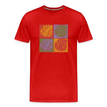 Tropical Monstera feuilles Pop Art Monstera - T-shirt bio Premium Homme - rouge - Devant - Damien (186cm)