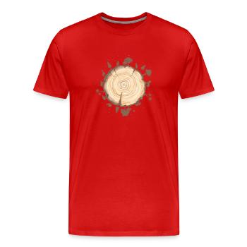 Planète Terre et Jour de la Terre - T-shirt bio Premium Homme - rouge - Devant - Damien (186cm)