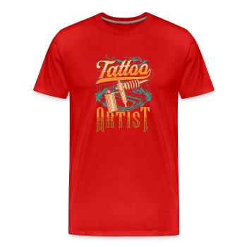 Tattoo Artist Tattoo Tattoo Tattoo Studio - Men's Premium Organic T-Shirt - red - Front - Damien (186cm)