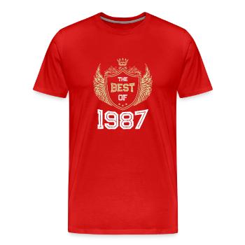 1987 best of - T-shirt bio Premium Homme - rouge - Devant - Damien (186cm)
