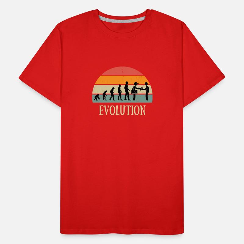 evolution vintage postman humor mail man Männer Premium Bio T-Shirt