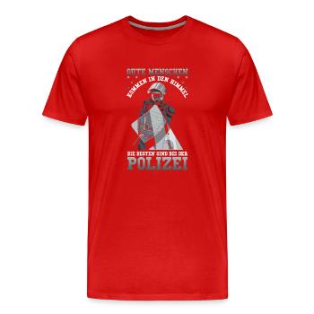 Polizei Die besten sind bei der Polizei - Männer Premium Bio T-Shirt - Rot - Vorne - Damien (186cm)