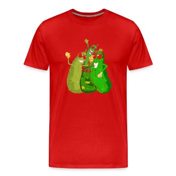 Pickle Cucumber Vegetable Gift Cucumber - Men's Premium Organic T-Shirt - red - Front - Damien (186cm)