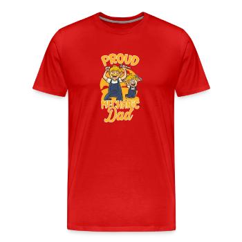 Proud mechanic Father Car mechanic Garage - Men's Premium Organic T-Shirt - red - Front - Damien (186cm)