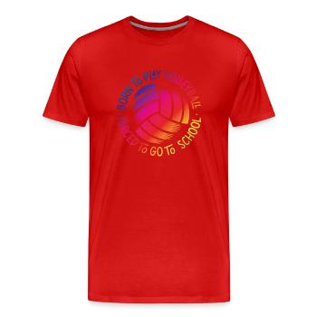 Équipe de volley-ball née de - T-shirt bio Premium Homme - rouge - Devant - Damien (186cm)