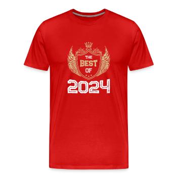 2024 best of - T-shirt bio Premium Homme - rouge - Devant - Damien (186cm)