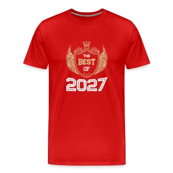 2027 best of - Männer Premium Bio T-Shirt - Rot - Vorne - Damien (186cm)