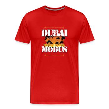 Dubai Modus - Männer Premium Bio T-Shirt - Rot - Vorne - Damien (186cm)