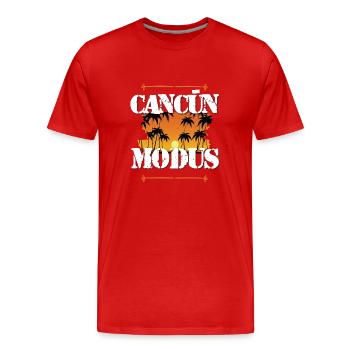 Cancun Modus - Männer Premium Bio T-Shirt - Rot - Vorne - Damien (186cm)