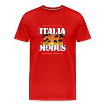 Mode Italie - T-shirt bio Premium Homme - rouge - Devant - Damien (186cm)
