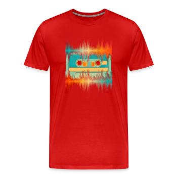 Equalizer Sound Technology Gift Cassette Soundwave - T-shirt bio Premium Homme - rouge - Devant - Damien (186cm)