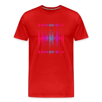Ondes sonores - T-shirt bio Premium Homme - rouge - Devant - Damien (186cm)