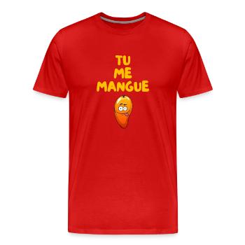 TU ME MANGUE TU ME MANQUE HUMOUR MESSAGE - T-shirt bio Premium Homme - rouge - Devant - Damien (186cm)